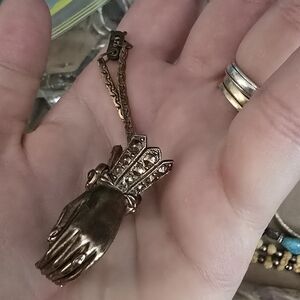 Antique Chatelaine Glove Clip  1910s Edwardian Style Dress Clip Pair Of Gloves